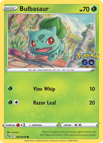 Bulbasaur Pokémon TCG card art