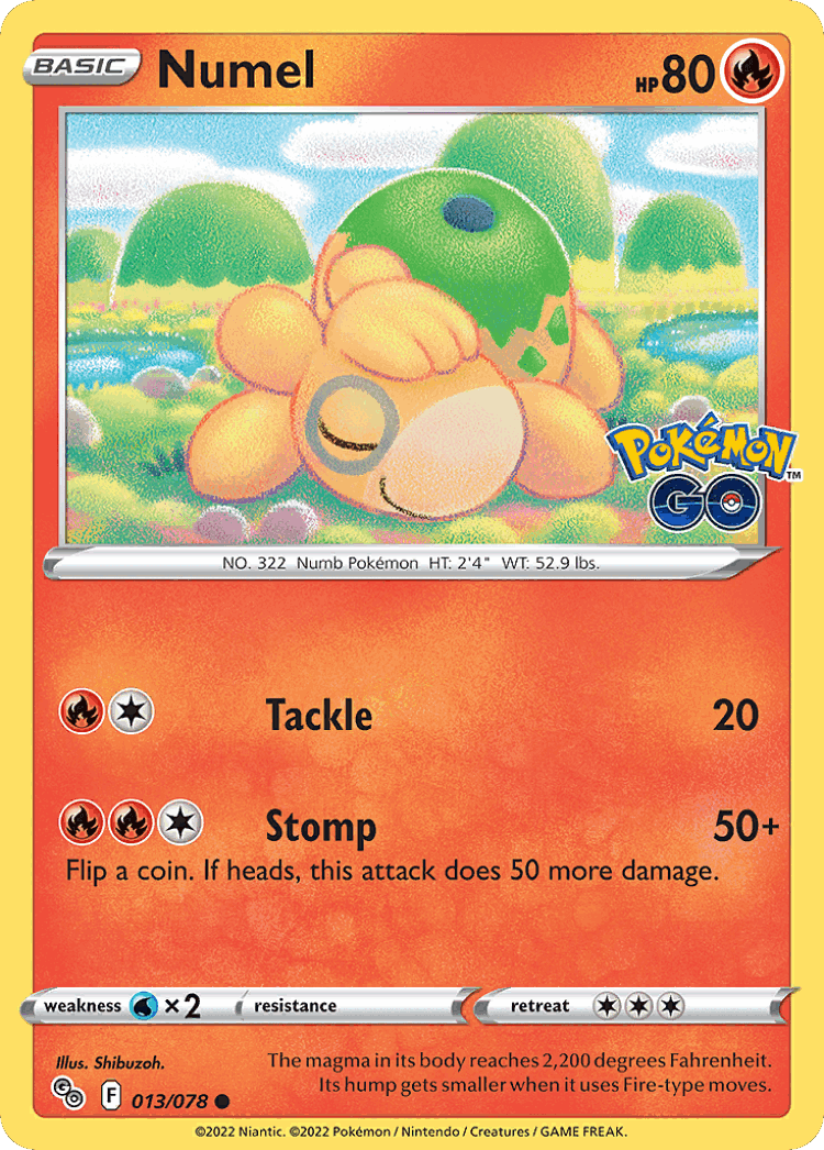 Numel #13 from Pokémon GO - Common - Illustrated by Shibuzoh.