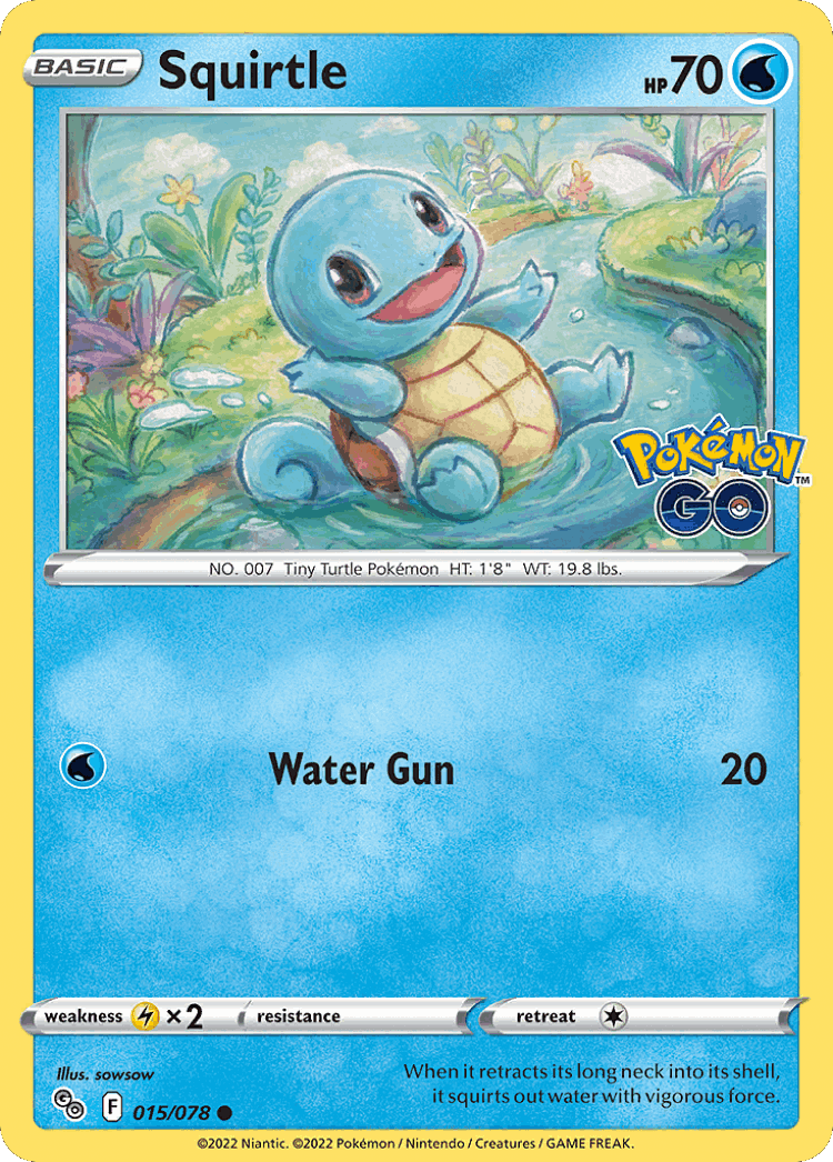 Squirtle #15 from Pokémon GO - Common - Illustrated by sowsow