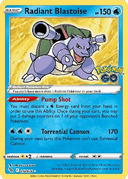 Radiant Blastoise Pokémon TCG card art