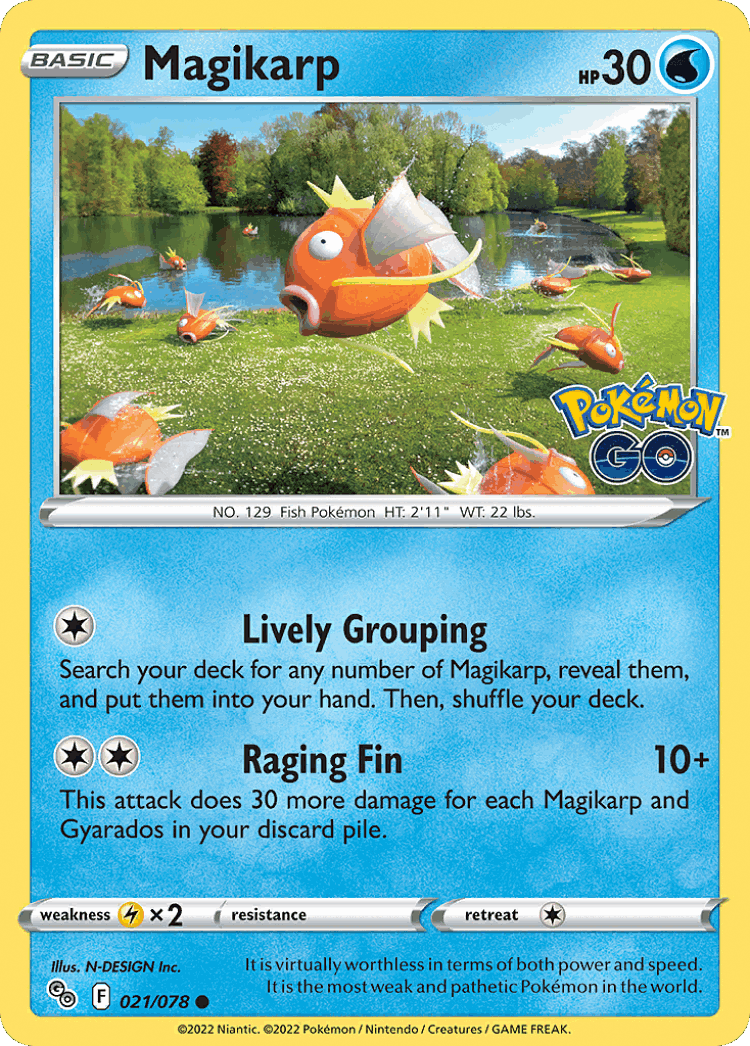Magikarp #21 from Pokémon GO - Common - Illustrated by N-DESIGN Inc.