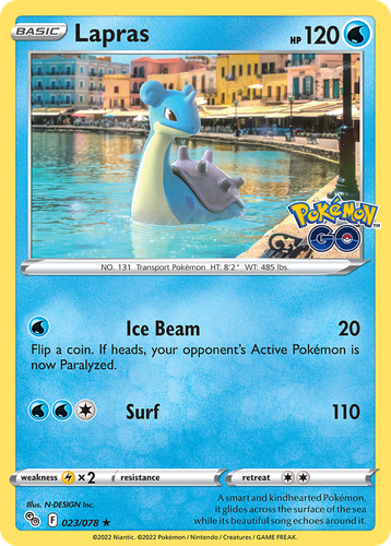 Lapras #23 from Pokémon GO - Rare Holo - Illustrated by N-DESIGN Inc.