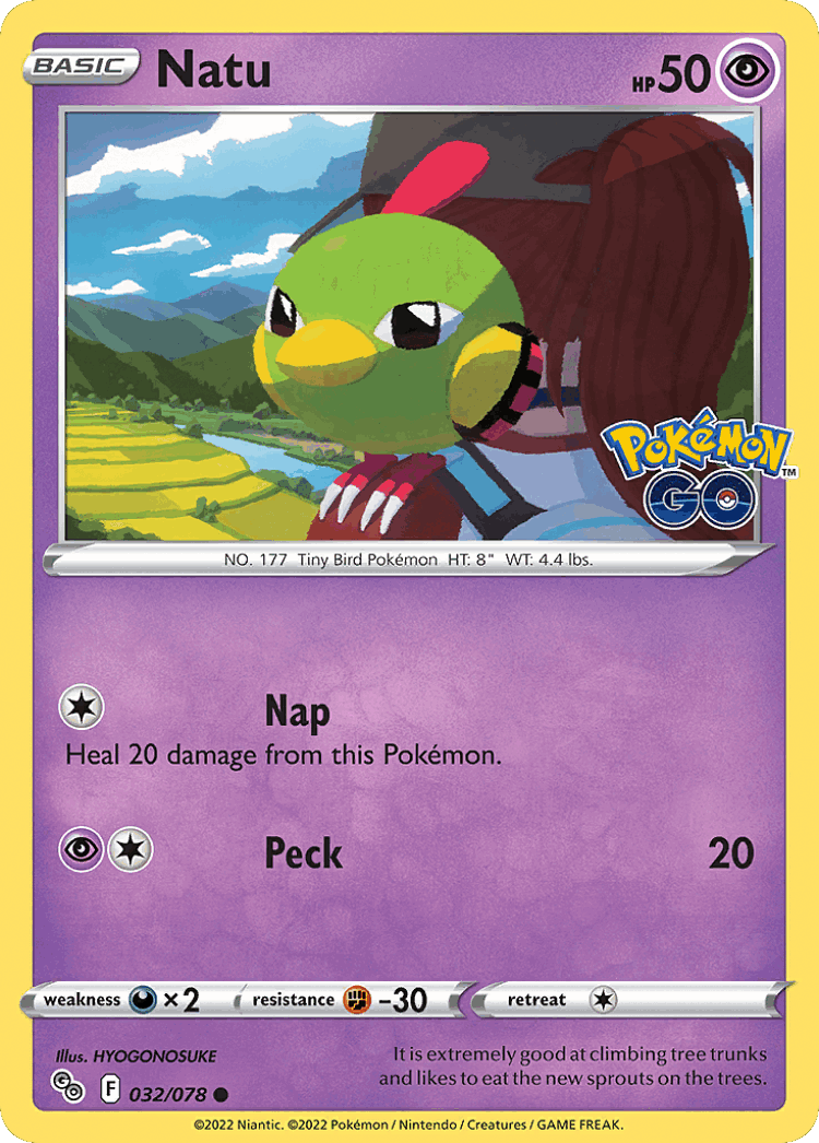 Natu #32 from Pokémon GO - Common - Illustrated by HYOGONOSUKE