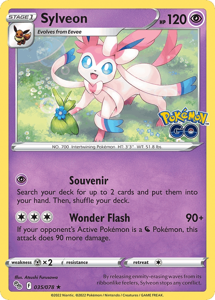 Sylveon #35 from Pokémon GO - Rare Holo - Illustrated by Atsushi Furusawa
