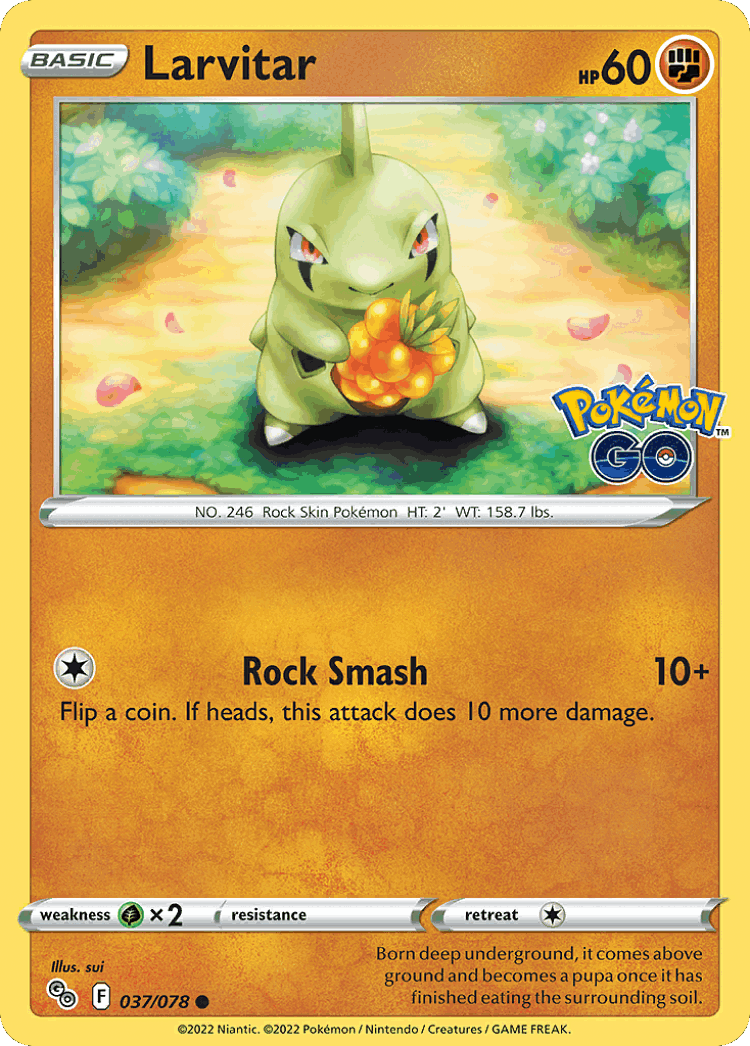 Larvitar #37 from Pokémon GO - Common - Illustrated by sui