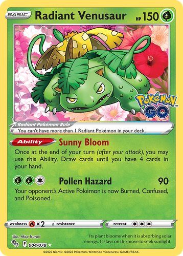 Radiant Venusaur Pokémon TCG card art