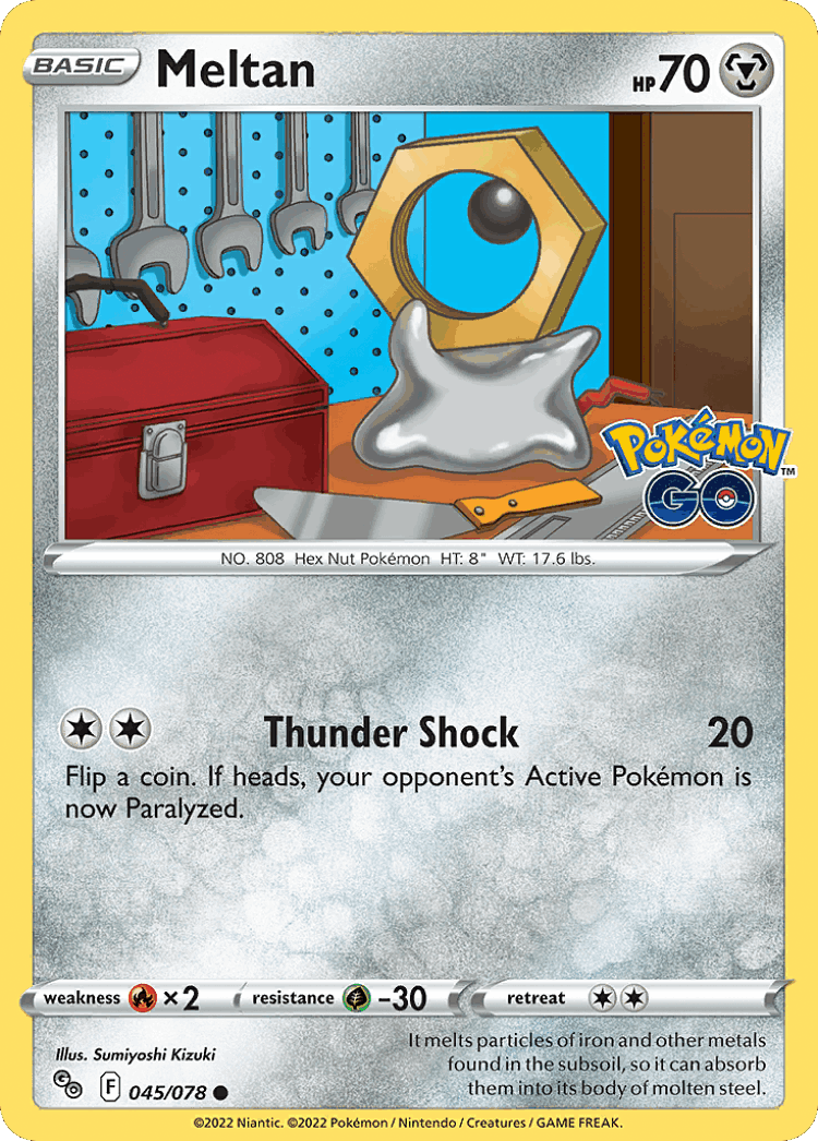 Meltan #45 from Pokémon GO - Common - Illustrated by Sumiyoshi Kizuki