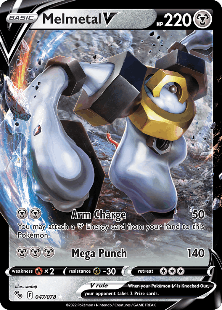 Melmetal V #47 from Pokémon GO - Rare Holo V - Illustrated by sadaji