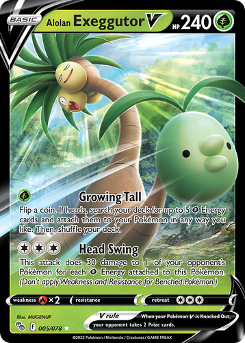 Alolan Exeggutor V #5 from Pokémon GO - Rare Holo V - Illustrated by MUGENUP