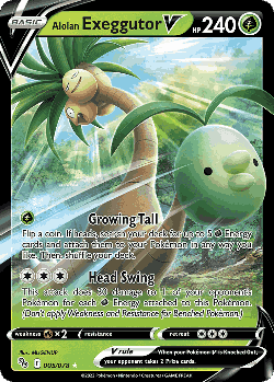Alolan Exeggutor V Pokémon TCG card art