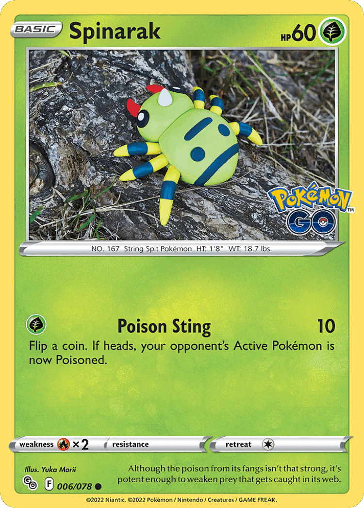 Spinarak #6 from Pokémon GO - Common - Illustrated by Yuka Morii