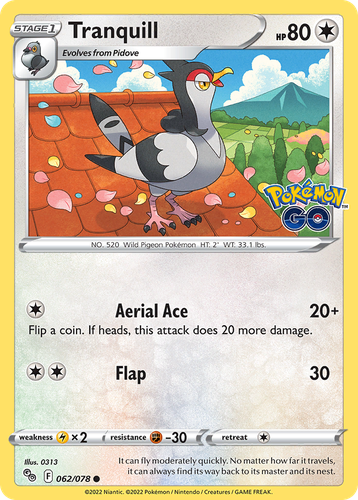 Tranquill 62, Pokémon GO
