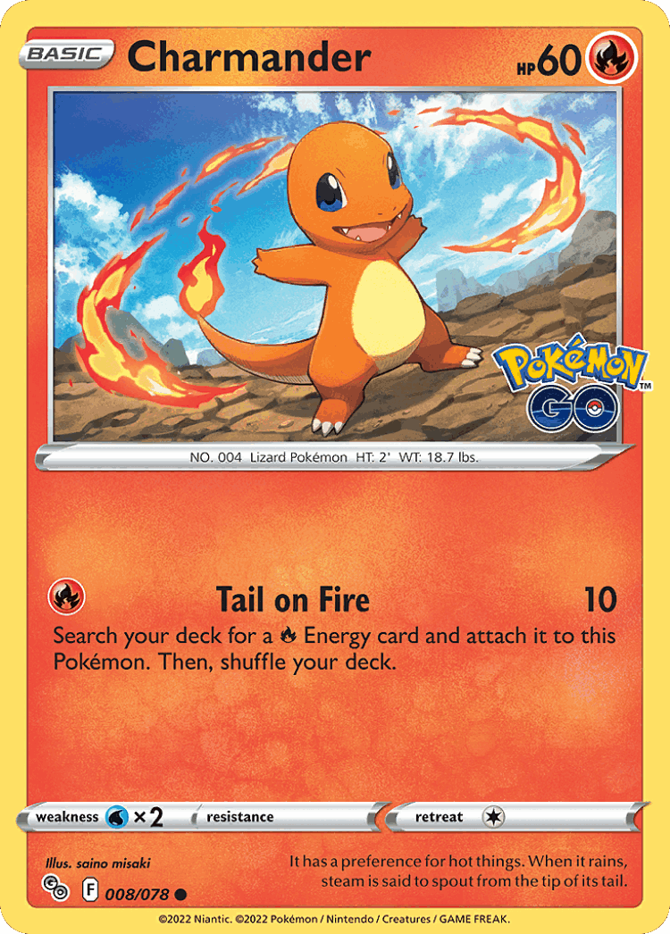 Charmander #8 from Pokémon GO - Common - Illustrated by saino misaki