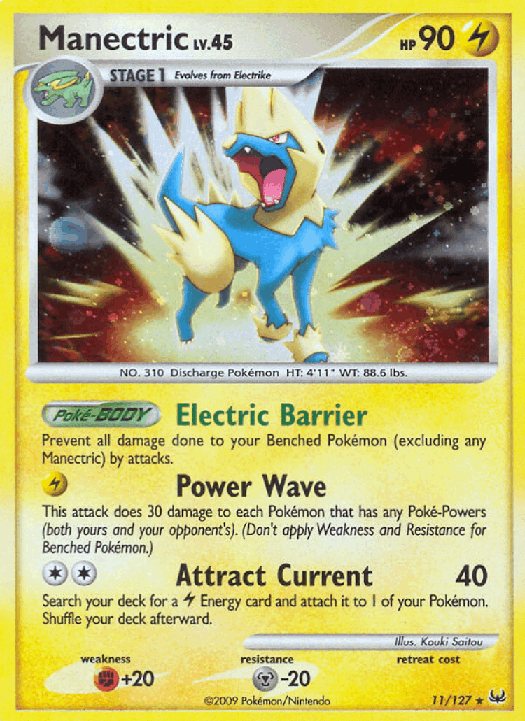 Manectric #11 from Platinum - Rare Holo - Illustrated by Kouki Saitou