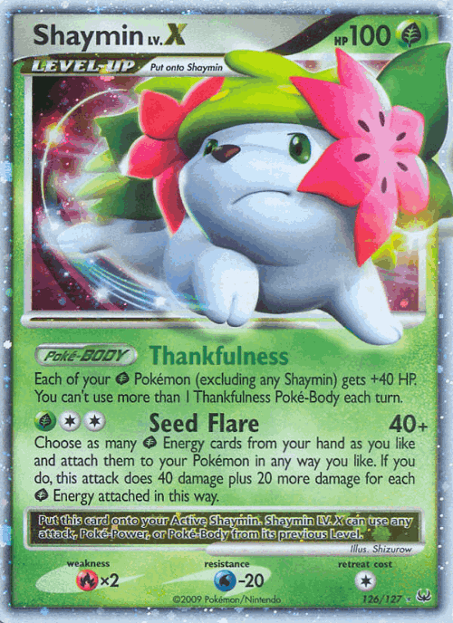 Shaymin LV.X #126 from Platinum - Rare Holo LV.X - Illustrated by Shizurow