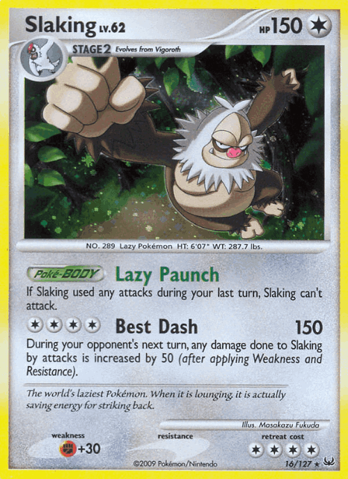 Slaking Pokémon TCG card art