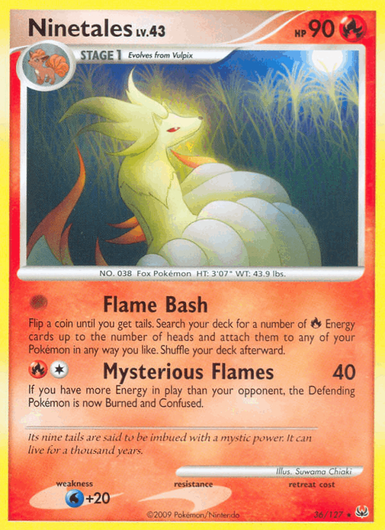Ninetales #36 from Platinum - Rare - Illustrated by Suwama Chiaki
