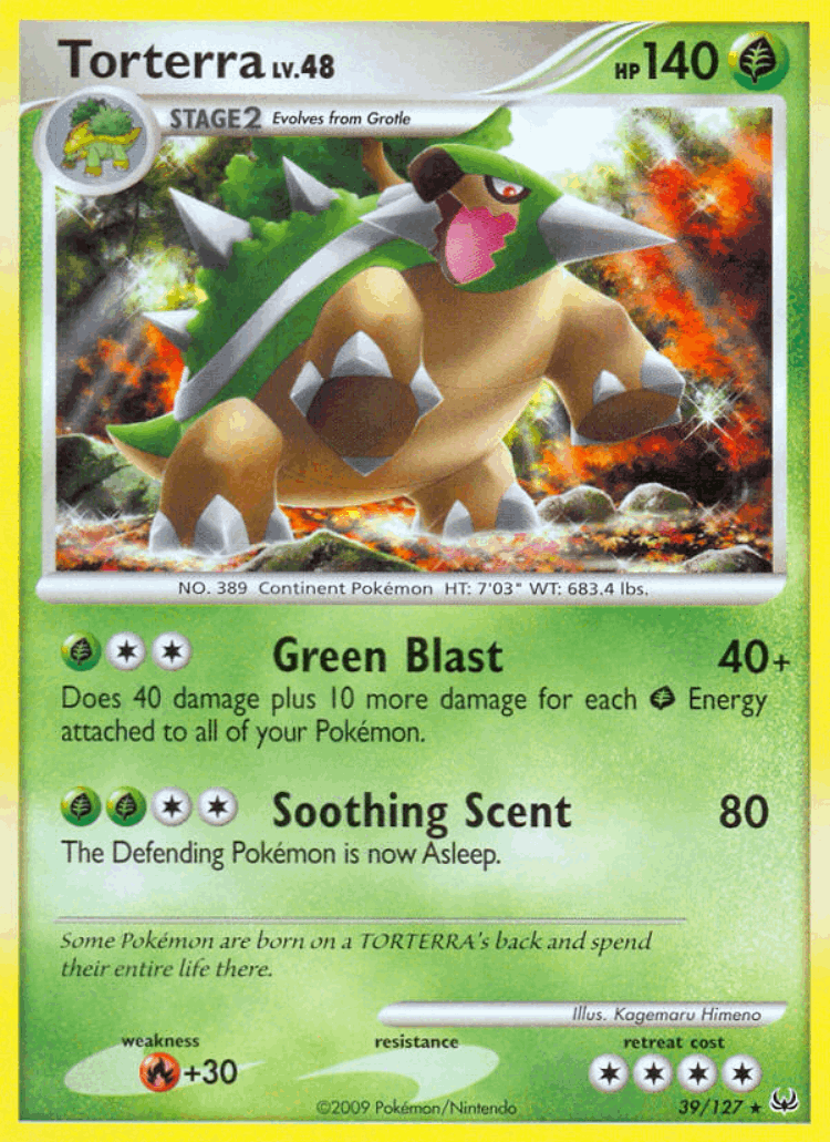 Torterra #39 from Platinum - Rare - Illustrated by Kagemaru Himeno