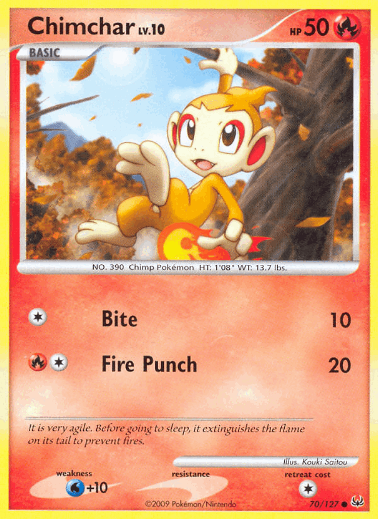 Chimchar #70 from Platinum - Common - Illustrated by Kouki Saitou