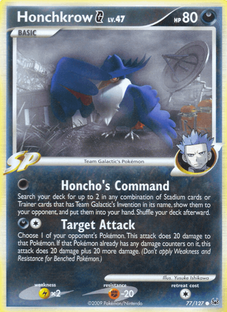 Honchkrow G #77 from Platinum - Common - Illustrated by Yusuke Ishikawa