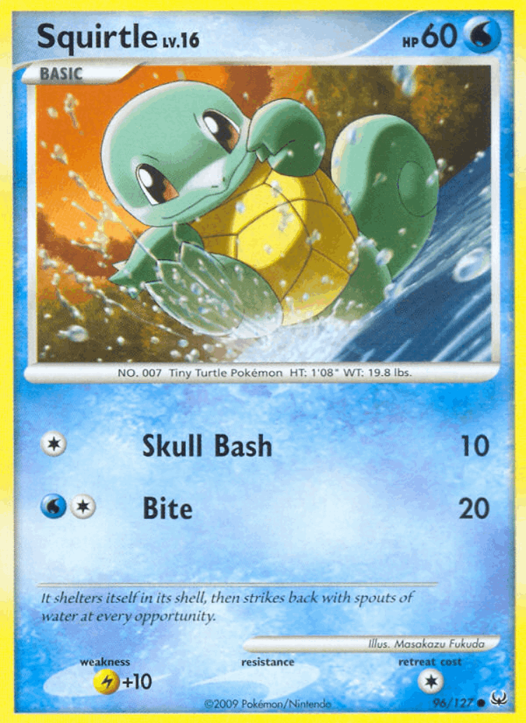 Squirtle #96 from Platinum - Common - Illustrated by Masakazu Fukuda