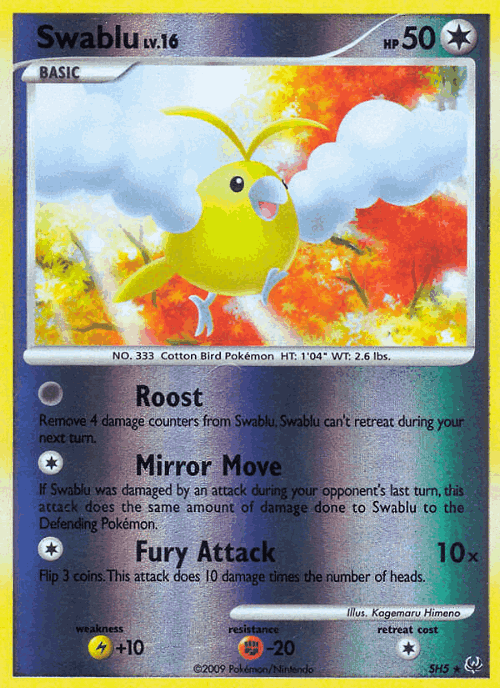 Swablu Pokémon TCG card art