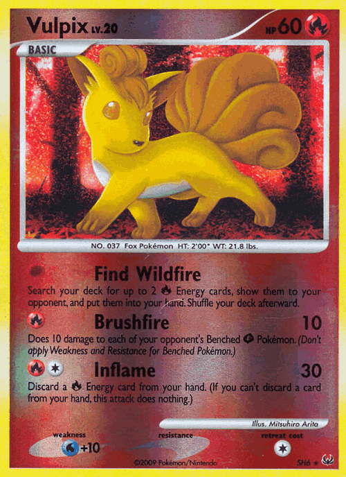 Vulpix #6 from Platinum - Rare - Illustrated by Mitsuhiro Arita