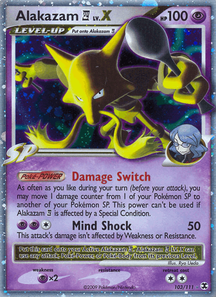 Alakazam E4 LV.X #103 from Rising Rivals - Rare Holo LV.X - Illustrated by Ryo Ueda