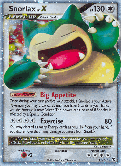 Snorlax LV.X 111, Rising Rivals