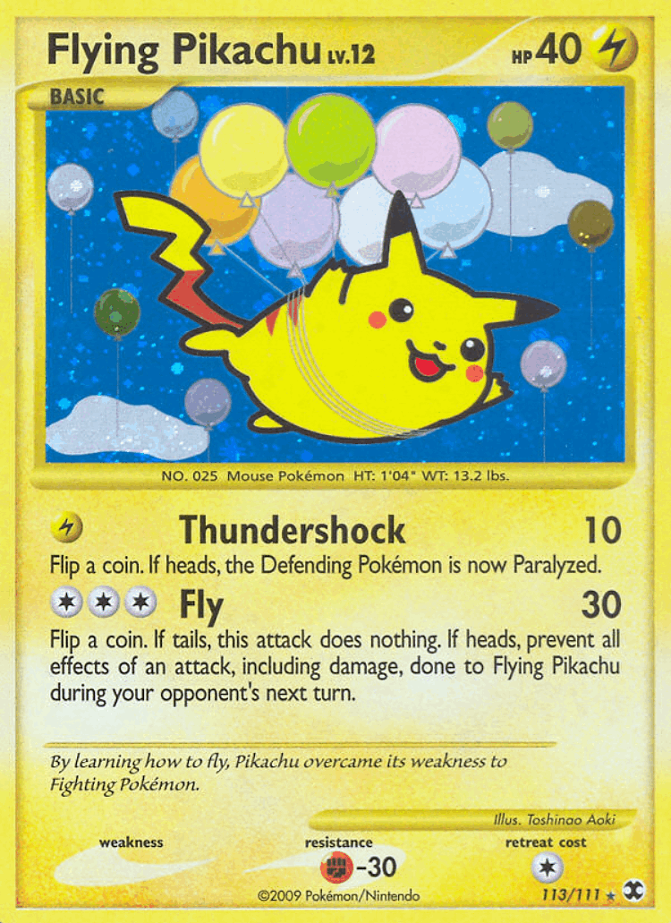 Flying Pikachu #113 from Rising Rivals - Rare Secret - Illustrated by Toshinao Aoki