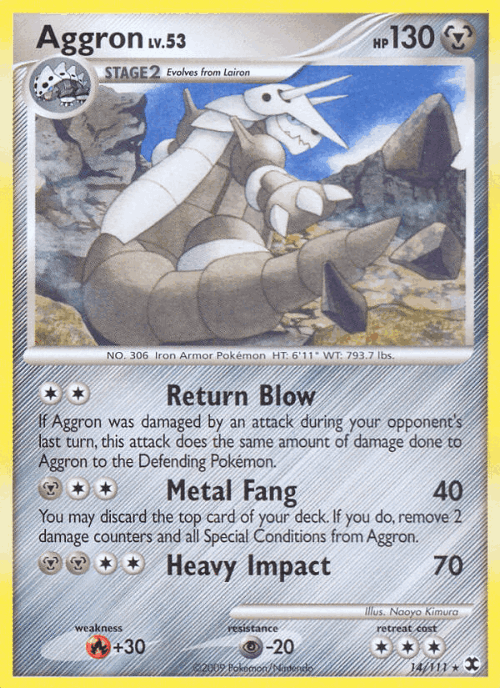 Aggron #14 from Rising Rivals - Rare - Illustrated by Naoyo Kimura