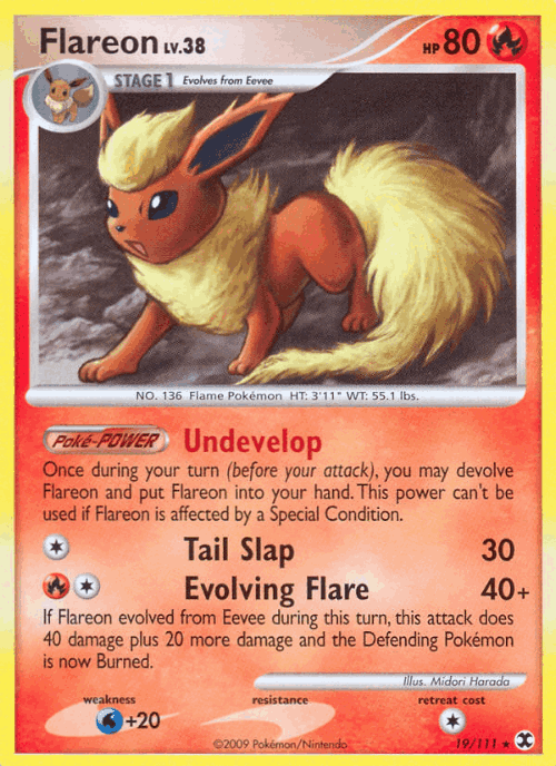 Flareon #19 from Rising Rivals - Rare - Illustrated by Midori Harada