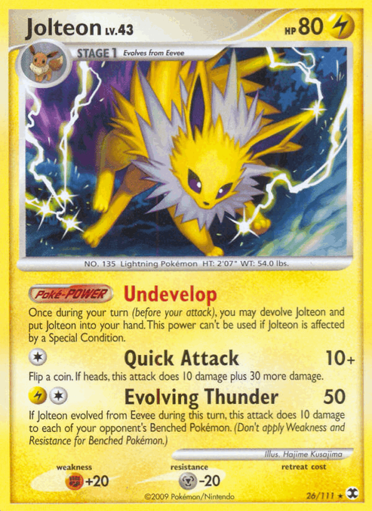 Jolteon #26 from Rising Rivals - Rare - Illustrated by Hajime Kusajima