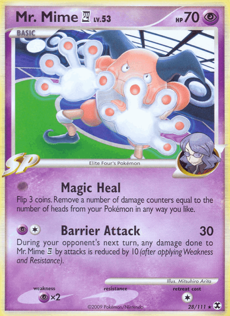 Mr. Mime E4 #28 from Rising Rivals - Rare - Illustrated by Mitsuhiro Arita