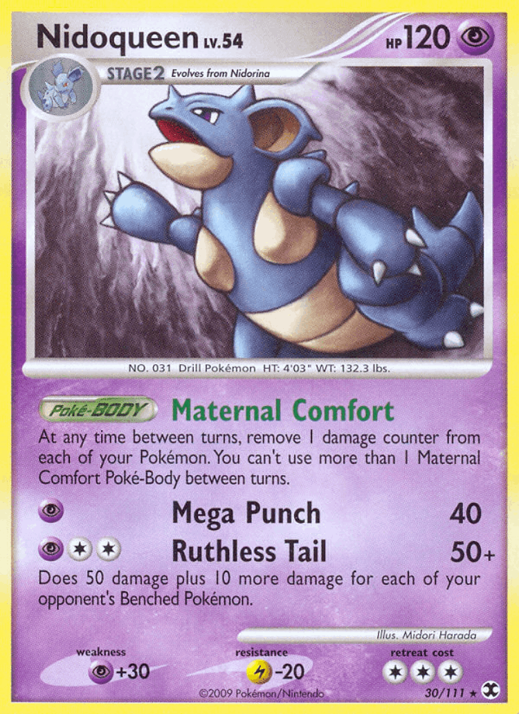 Nidoqueen #30 from Rising Rivals - Rare - Illustrated by Midori Harada