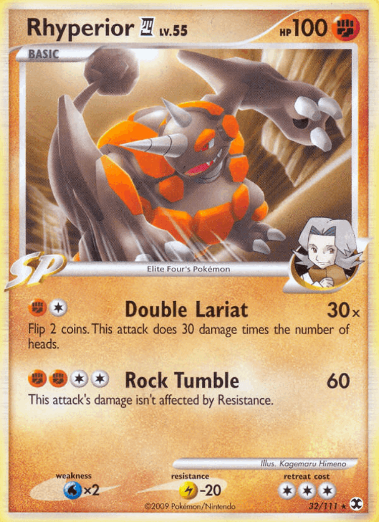 Rhyperior E4 #32 from Rising Rivals - Rare - Illustrated by Kagemaru Himeno