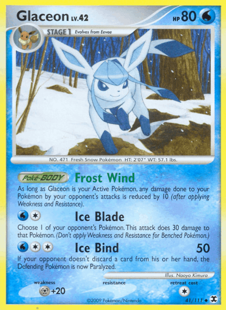 Glaceon #41 from Rising Rivals - Uncommon - Illustrated by Naoyo Kimura