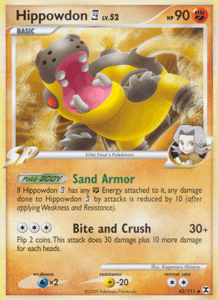 Hippowdon E4 #42 from Rising Rivals - Uncommon - Illustrated by Kagemaru Himeno