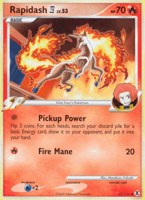 Rapidash E4 #47 from Rising Rivals - Uncommon - Illustrated by Masakazu Fukuda