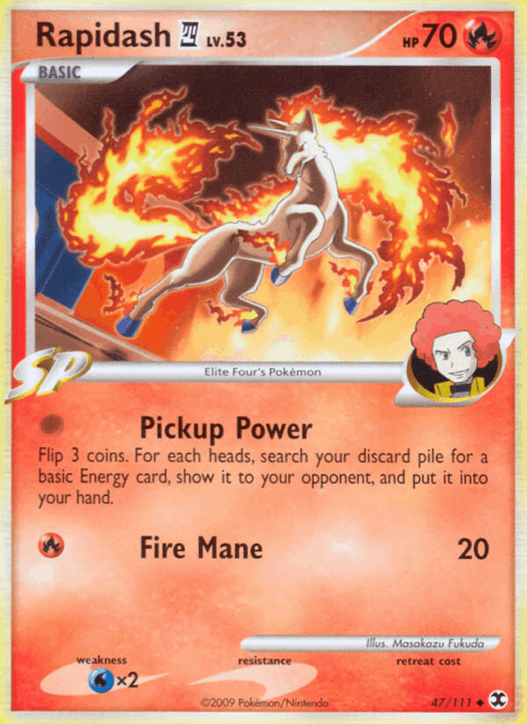 Rapidash E4 #47 from Rising Rivals - Uncommon - Illustrated by Masakazu Fukuda