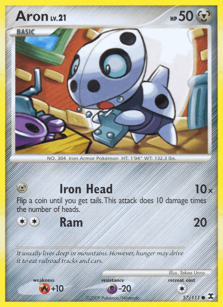 Aron #57 from Rising Rivals - Common - Illustrated by Takao Unno