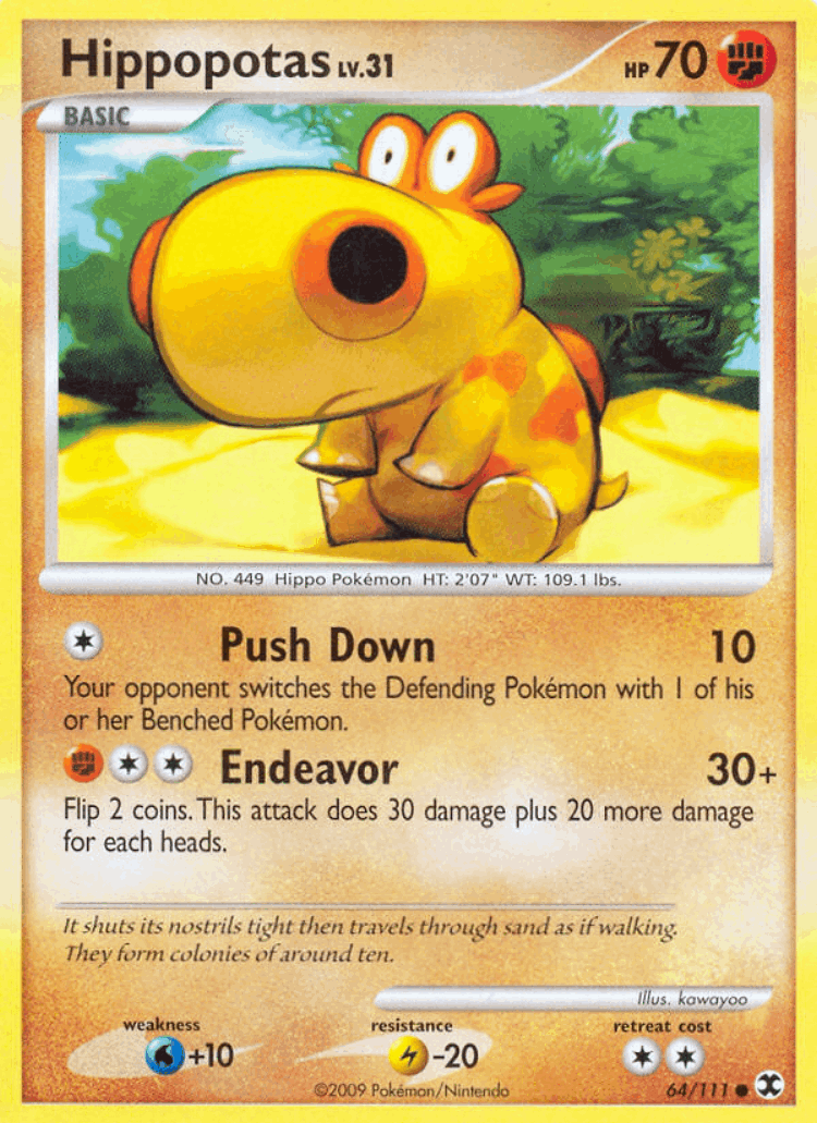 Hippopotas #64 from Rising Rivals - Common - Illustrated by kawayoo