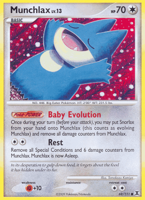 Munchlax #69 from Rising Rivals - Common - Illustrated by Tomokazu Komiya