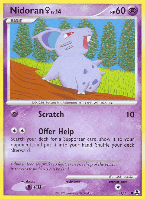 Nidoran ♀ #71 from Rising Rivals - Common - Illustrated by Miki Tanaka