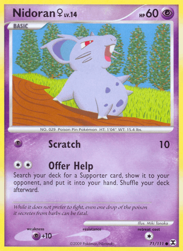 Nidoran ♀ #71 from Rising Rivals - Common - Illustrated by Miki Tanaka