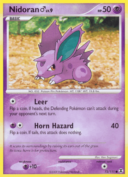 Nidoran ♂ #72 from Rising Rivals - Common - Illustrated by Ken Sugimori