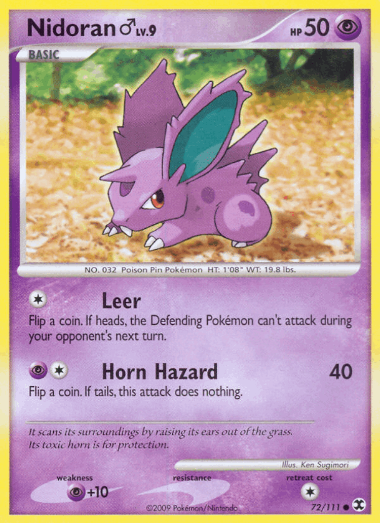 Nidoran ♂ #72 from Rising Rivals - Common - Illustrated by Ken Sugimori