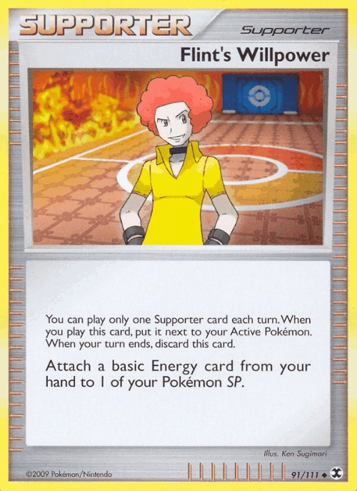Flint's Willpower #91 from Rising Rivals - Uncommon - Illustrated by Ken Sugimori