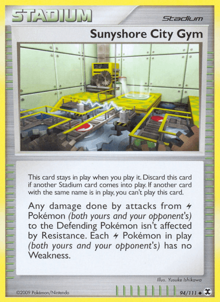 Sunyshore City Gym #94 from Rising Rivals - Uncommon - Illustrated by Yusuke Ishikawa