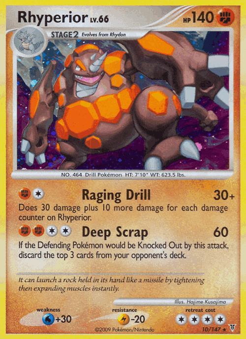 Rhyperior #10 from Supreme Victors - Rare Holo - Illustrated by Hajime Kusajima